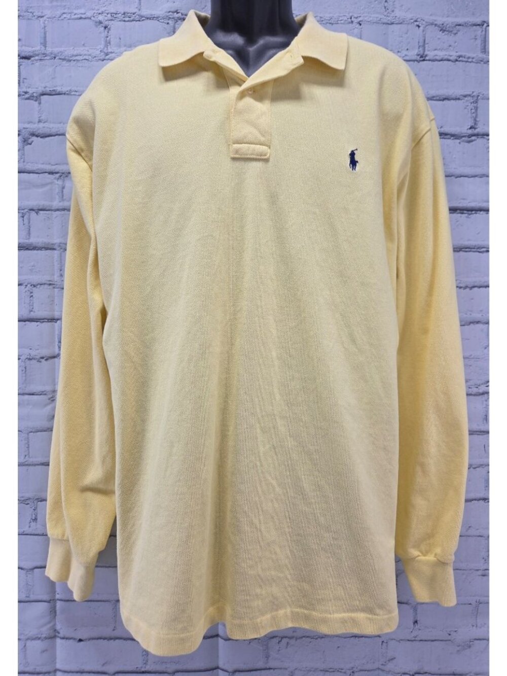 Polo Ralph Lauren Yellow Long Sleeve Cotton Polo Shirt XXL